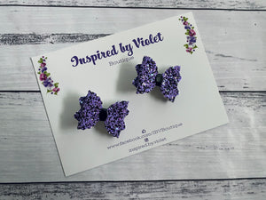 Itty Bitty Imogen piggy set - Black & Purple Glitter