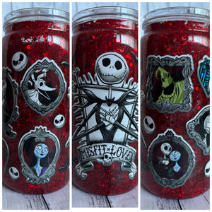 16oz plastic snow globe cup - Pumpkin King