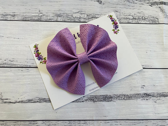 4.25” Faith Bow - Purple Crosses