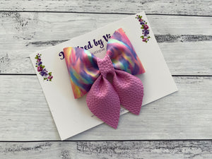 4" Savannah Bow - Rainbow Swirl