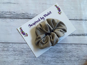 Small Ribbed Scrunchie - Storm Grey