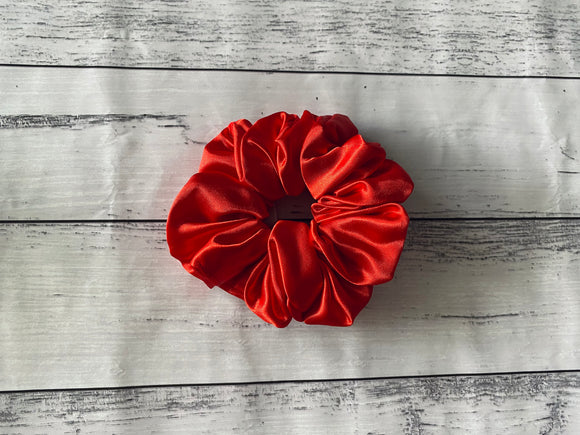 Large Satin Scrunchie - Red