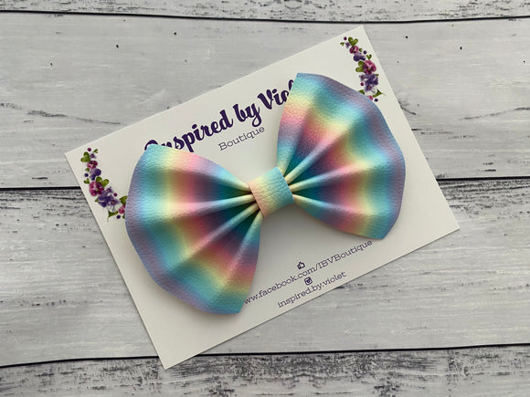 5” Chloe Bow - Pastel Rainbow