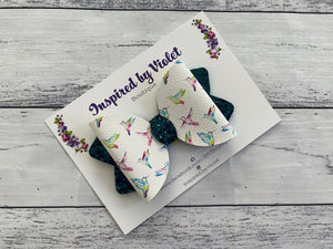 4" Imogen bow - Watercolour Birds