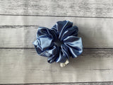 Large Satin Scrunchie - Light Blue