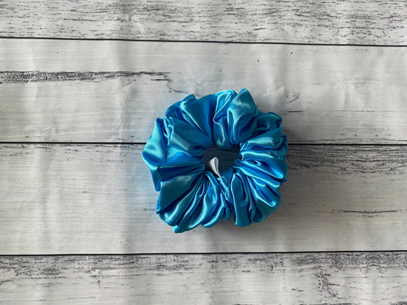 Large Satin Scrunchie - Bright Blue