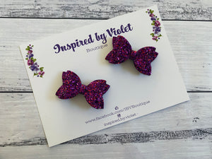 2” Florence pigtail set - Red & Purple mix