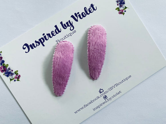 5cm Furry Fabric snap clip set of 2 - Pinkpurple