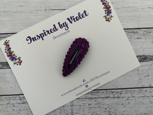 5.5cm Snap - Dark Purple Glitter