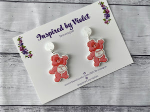 Dangle Earrings - Swear Bear Pink C