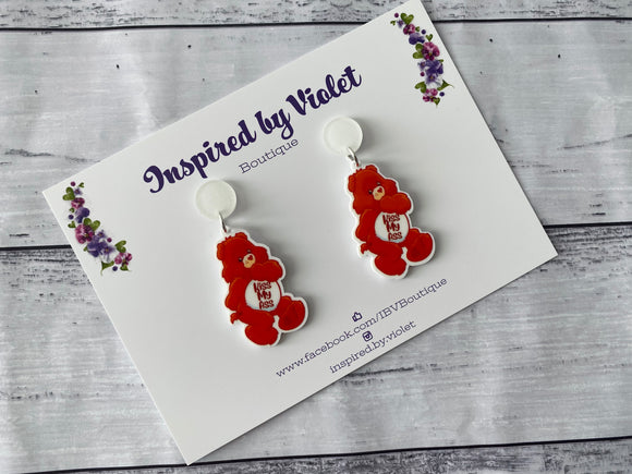 Dangle Earrings - Swear Bear Orange